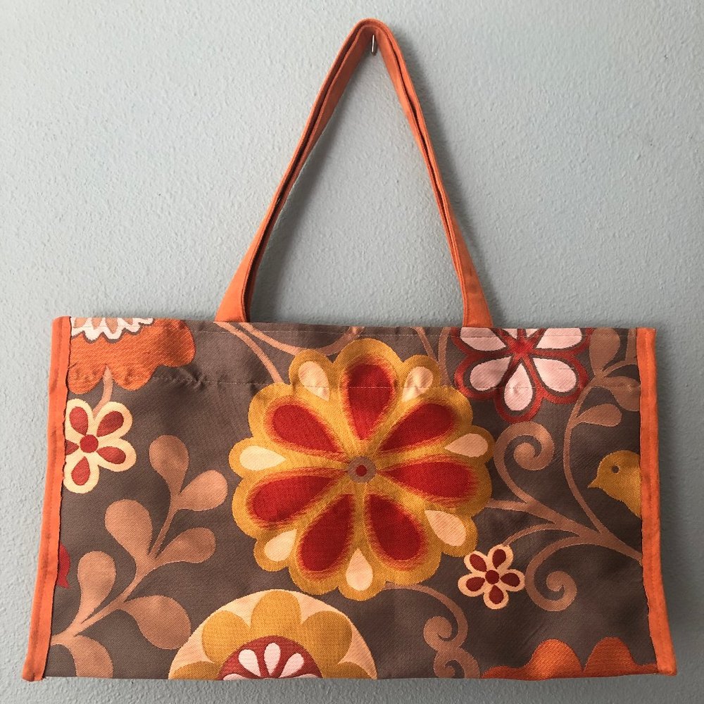 Atenti Maxi Tote Bag w Birds & Flowers